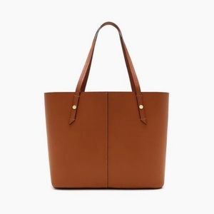 NWT J.CREW Devon Brown Bonded Leather Tote